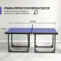 Mesa de Ping-Pong Plegable con Red y Marco de Acero para Interior y Exterior 182x91x76 cm Azul
