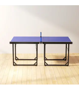 Mesa de Ping-Pong Plegable con Red y Marco de Acero para Interior y Exterior 182x91x76 cm Azul