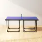 Mesa de Ping-Pong Plegable con Red y Marco de Acero para Interior y Exterior 182x91x76 cm Azul