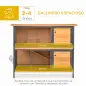 Jaula para Conejos con Techo Asfáltico Abatible Puertas con Pestillo Bandejas Extraíbles 122x50x101 cm Natural y Negro