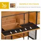 Jaula para Conejos con Techo Asfáltico Abatible Puertas con Pestillo Bandejas Extraíbles 122x50x101 cm Natural y Negro