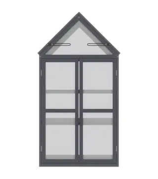 Mini Invernadero de 3 Niveles para Plantas con Techo Abatible y Puertas Dobles Resistente a la Intemperie 70,5x42x132 cm
