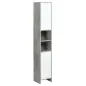 Mueble Columna Almacenamiento Baño dimensiones 30x30x180 cm 2 armarios con estante 2 nichos Paneles Partículas Efecto Cemento