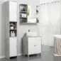 Mueble Columna Almacenamiento Baño dimensiones 30x30x180 cm 2 armarios con estante 2 nichos Paneles Partículas Efecto Cemento