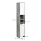 Mueble Columna Almacenamiento Baño dimensiones 30x30x180 cm 2 armarios con estante 2 nichos Paneles Partículas Efecto Cemento