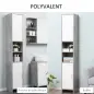 Mueble Columna Almacenamiento Baño dimensiones 30x30x180 cm 2 armarios con estante 2 nichos Paneles Partículas Efecto Cemento