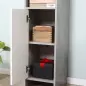 Mueble Columna Almacenamiento Baño dimensiones 30x30x180 cm 2 armarios con estante 2 nichos Paneles Partículas Efecto Cemento