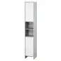 Mueble Columna Almacenamiento Baño dimensiones 30x30x180 cm 2 armarios con estante 2 nichos Paneles Partículas Efecto Cemento