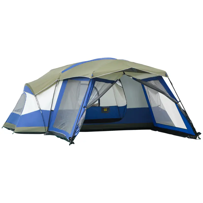 Tienda de Campaña 6-8 Personas Tienda Familiar con Vestíbulo 2 Ventanas Tienda Tipo Cúpula Poliéster 3000mm 518x487x237 cm Tienda de Campaña 6-8 Personas Tienda Familiar con Vestíbulo 2 Ventanas Tienda Tipo Cúpula Poliéster 3000mm 518x487x237 cm