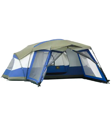 Tienda de Campaña 6-8 Personas Tienda Familiar con Vestíbulo 2 Ventanas Tienda Tipo Cúpula Poliéster 3000mm 518x487x237 cm