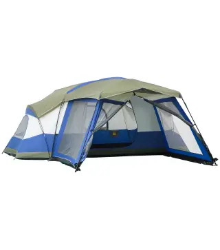 Tienda de Campaña 6-8 Personas Tienda Familiar con Vestíbulo 2 Ventanas Tienda Tipo Cúpula Poliéster 3000mm 518x487x237 cm