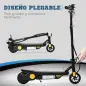 Patinete Eléctrico para Niños de 7-14 Años Plegable con Faro LED Rueda y Freno Velocidad Máxima de 12 km/h Negro