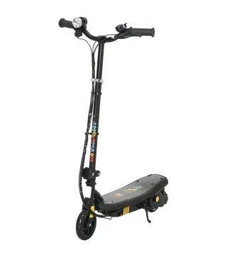 Patinete Eléctrico para Niños de 7-14 Años Plegable con Faro LED Rueda y Freno Velocidad Máxima de 12 km/h Negro