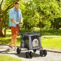Carrito plegable para mascotas perros gatos cojín incluido ruedas con freno tela 600D Oxford 102x62x105 cm Gris