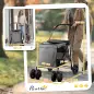 Carrito plegable para mascotas perros gatos cojín incluido ruedas con freno tela 600D Oxford 102x62x105 cm Gris