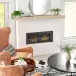 Chimenea de bioetanol mural empotrable quemador 2 x 0,85 L aprox. 3 h de duración de combustión 90 x 15 x 40 cm acero negro