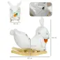 Animal mecedor con forma de conejo con sonidos y cinturón de seguridad, 60x33x50 cm, Blanco