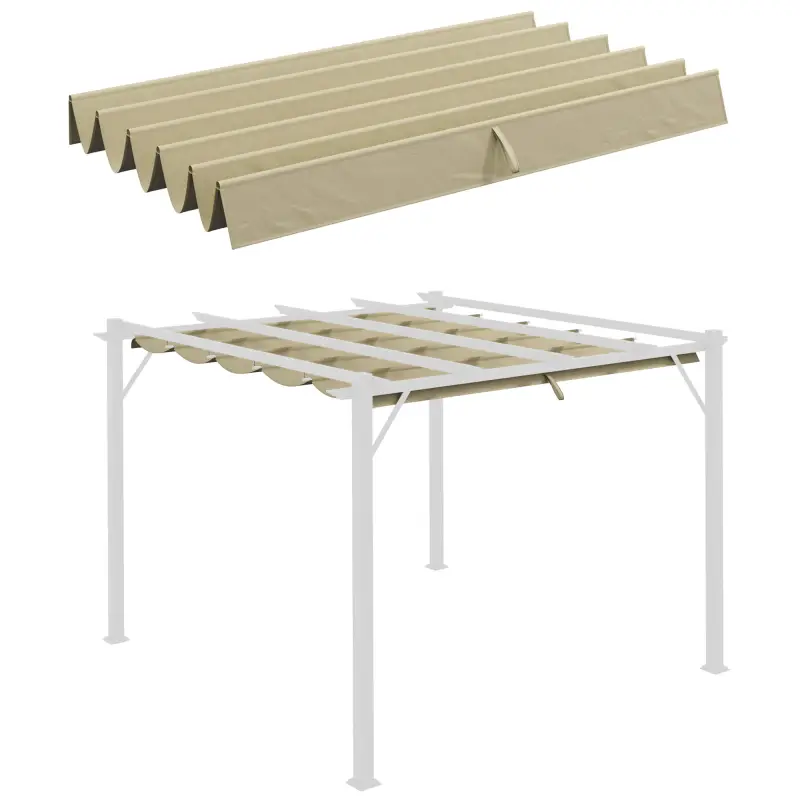 Techo de repuesto para pérgola carpa retráctil de 2,5x2,5 m - Beige