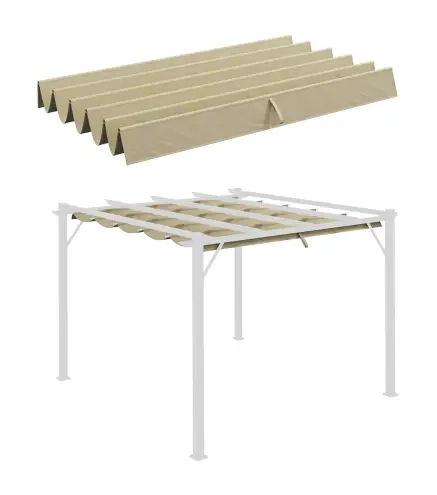 Techo de repuesto para pérgola carpa retráctil de 2,5x2,5 m - Beige