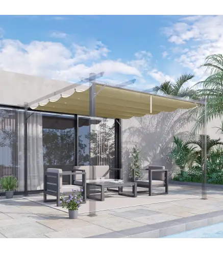 Techo de repuesto para pérgola carpa retráctil de 2,5x2,5 m - Beige