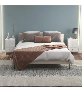 Conjunto de 2 mesitas de noche mesitas auxiliares 3 cajones para habitación de madera 40x30x64 cm Blanco