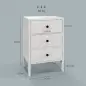 Conjunto de 2 mesitas de noche mesitas auxiliares 3 cajones para habitación de madera 40x30x64 cm Blanco
