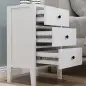 Conjunto de 2 mesitas de noche mesitas auxiliares 3 cajones para habitación de madera 40x30x64 cm Blanco