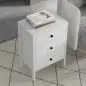 Conjunto de 2 mesitas de noche mesitas auxiliares 3 cajones para habitación de madera 40x30x64 cm Blanco