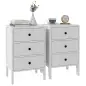 Conjunto de 2 mesitas de noche mesitas auxiliares 3 cajones para habitación de madera 40x30x64 cm Blanco
