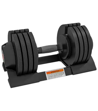 Pesa Ajustable 7/13/18/24 kg con Porta Mancuernas y Empuñadura Antideslizante, 37x18x18 cm, Negro