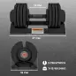 Pesa Ajustable 7/13/18/24 kg con Porta Mancuernas y Empuñadura Antideslizante, 37x18x18 cm, Negro