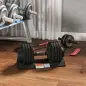 Pesa Ajustable 7/13/18/24 kg con Porta Mancuernas y Empuñadura Antideslizante, 37x18x18 cm, Negro