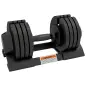 Pesa Ajustable 7/13/18/24 kg con Porta Mancuernas y Empuñadura Antideslizante, 37x18x18 cm, Negro