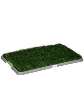Inodoro para Perros con Césped Sintético, Repuesto y Bandeja Inferior para Interior y Exterior, 67x41x3.5 cm
