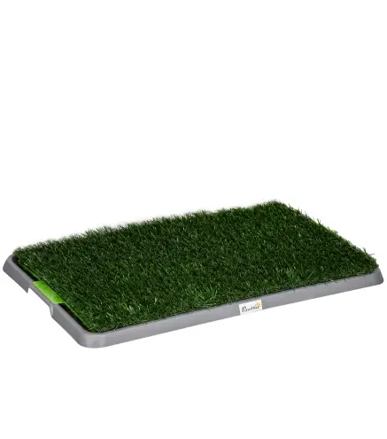 Inodoro para Perros con Césped Sintético, Repuesto y Bandeja Inferior para Interior y Exterior, 67x41x3.5 cm