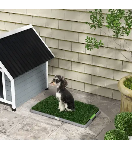 Inodoro para Perros con Césped Sintético, Repuesto y Bandeja Inferior para Interior y Exterior, 67x41x3.5 cm