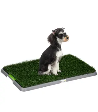 Inodoro para Perros con Césped Sintético, Repuesto y Bandeja Inferior para Interior y Exterior, 67x41x3.5 cm