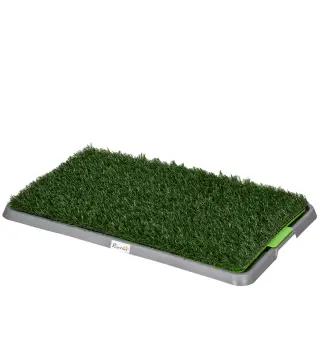 Inodoro para Perros con Césped Sintético, Repuesto y Bandeja Inferior para Interior y Exterior, 67x41x3.5 cm