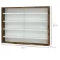 Vitrina de pared para objetos de colección 5 estantes ajustables en altura y 2 puertas correderas 80 x 9,5 x 60 cm marrón Vitrina de pared para objetos de colección 5 estantes ajustables en altura y 2 puertas correderas 80 x 9,5 x 60 cm marrón