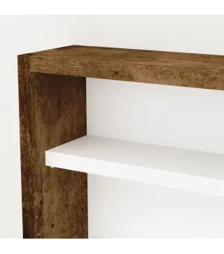 Vitrina de pared para objetos de colección 5 estantes ajustables en altura y 2 puertas correderas 80 x 9,5 x 60 cm marrón