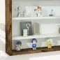 Vitrina de pared para objetos de colección 5 estantes ajustables en altura y 2 puertas correderas 80 x 9,5 x 60 cm marrón Vitrina de pared para objetos de colección 5 estantes ajustables en altura y 2 puertas correderas 80 x 9,5 x 60 cm marrón