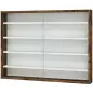 Vitrina de pared para objetos de colección 5 estantes ajustables en altura y 2 puertas correderas 80 x 9,5 x 60 cm marrón Vitrina de pared para objetos de colección 5 estantes ajustables en altura y 2 puertas correderas 80 x 9,5 x 60 cm marrón
