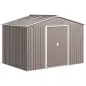 Cobertizo de Jardín 4,9 m² 277x195x192 cm con 2 Puertas Correderas Techo de Fibra de Vidrio y 4 Ventanas Gris Claro Cobertizo de Jardín 4,9 m² 277x195x192 cm con 2 Puertas Correderas Techo de Fibra de Vidrio y 4 Ventanas Gris Claro