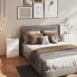 Mesita de Noche, Set de 2 Mesitas con 3 Cajones, Mesilla de Noche, Cómoda para Dormitorio, Sala de Estar, 40 x 30 x 59,5 cm, Bla
