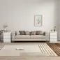 Mesita de Noche, Set de 2 Mesitas con 3 Cajones, Mesilla de Noche, Cómoda para Dormitorio, Sala de Estar, 40 x 30 x 59,5 cm, Bla