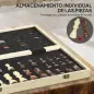 Juego de Ajedrez Internacional y Damas de Madera 2 en 1 Plegable con Piezas de Pino y Ranuras de Almacenamiento Nogal