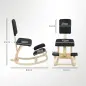 Silla Ergonómica de Rodillas con Respaldo Cojines Acolchados Marco de Madera para una Mejor Postura Oficina Negro Silla Ergonómica de Rodillas con Respaldo Cojines Acolchados Marco de Madera para una Mejor Postura Oficina Negro