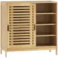 Zapatero con 2 Puertas Correderas de Lamas Estantes Ajustables para 16 Pares de Zapatos 80x35x80 cm Natural Zapatero con 2 Puertas Correderas de Lamas Estantes Ajustables para 16 Pares de Zapatos 80x35x80 cm Natural