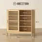 Zapatero con 2 Puertas Correderas de Lamas Estantes Ajustables para 16 Pares de Zapatos 80x35x80 cm Natural Zapatero con 2 Puertas Correderas de Lamas Estantes Ajustables para 16 Pares de Zapatos 80x35x80 cm Natural