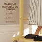 Galán de Noche Bambú con Ruedas Percha Superior Barras para Pantalones y Balda Inferior para zapatos Natural y Blanco Galán de Noche Bambú con Ruedas Percha Superior Barras para Pantalones y Balda Inferior para zapatos Natural y Blanco